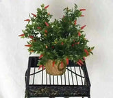 Artificial PVC Mini Chili Red and Orange Pepper Bush Plant - Silk Plants Canada